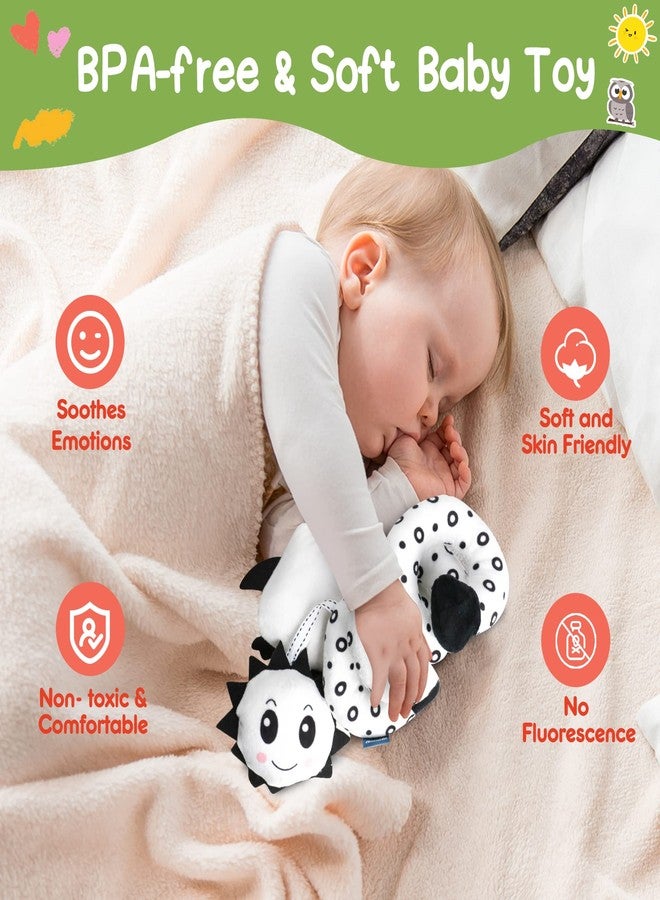 GKDOMS Baby Spiral Hanging Stroller and Car Seat Toys Black and White High Contrast Sensory Toy Newborn Plush Activity Toys Christmas Stocking Stuffers Gifts for 0 3 6 9 12 Months Girls Boys-Owl - Image 3