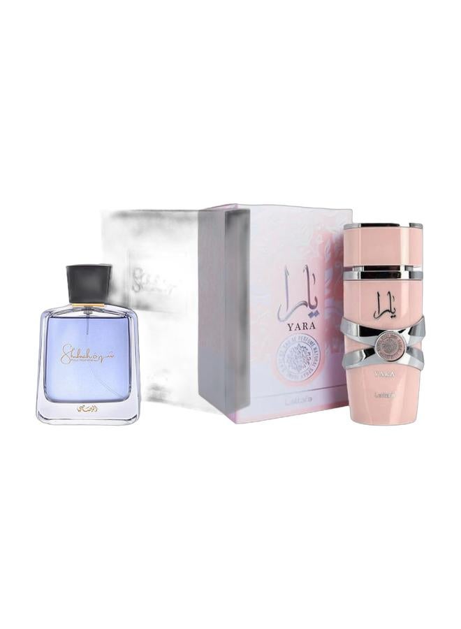 Rasasi Shuhrah Men & Yara Women Fragrance Combo (90ml + 100ml) - Image 1