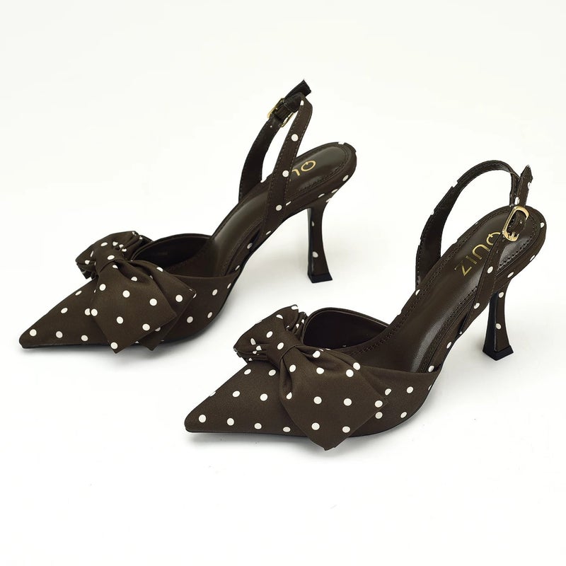 Women's Pointed Toe Ultra High Heel Bow Sandals - Image 4