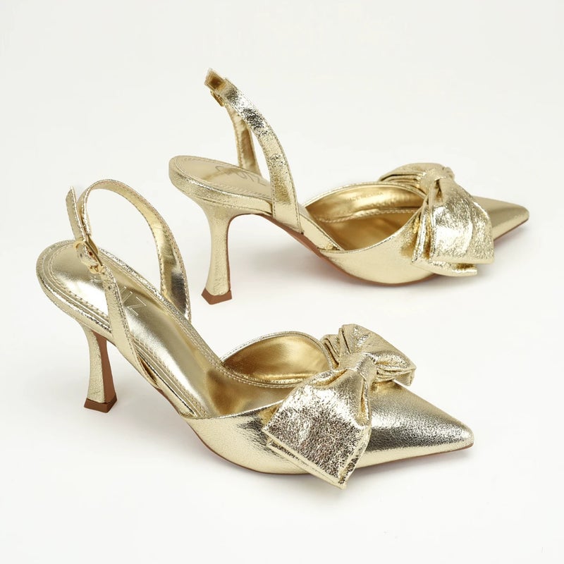 Women's Pointed Toe Ultra High Heel Bow Sandals - Image 3