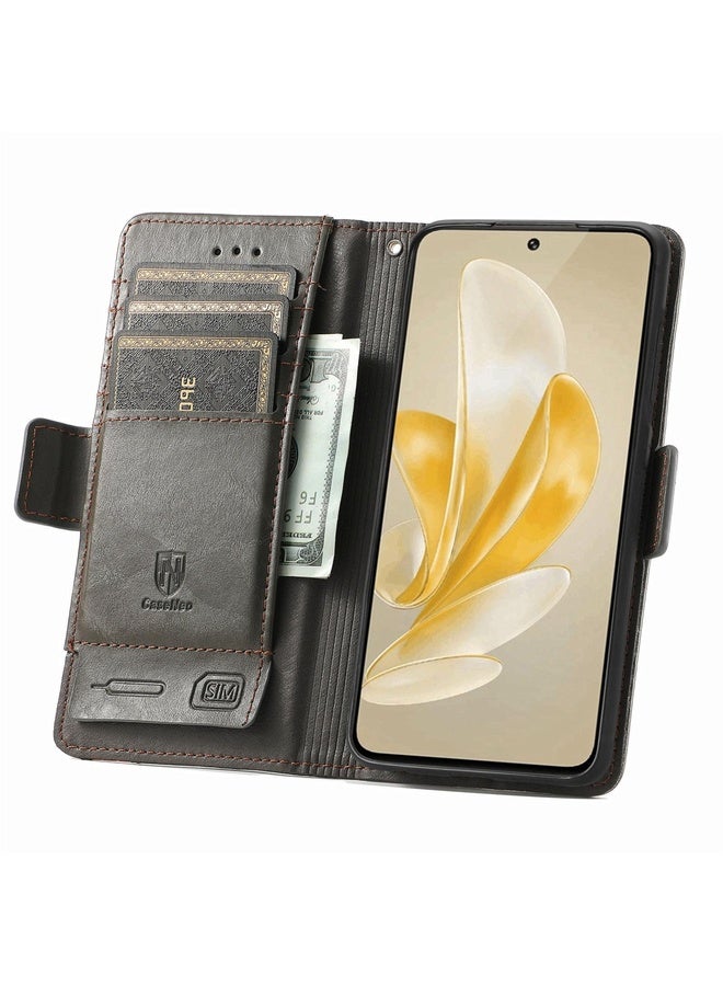 Case Cover For vivo iQOO 12 5G CaseNeo Splicing Dual Magnetic Buckle Leather Phone Case(Gray)