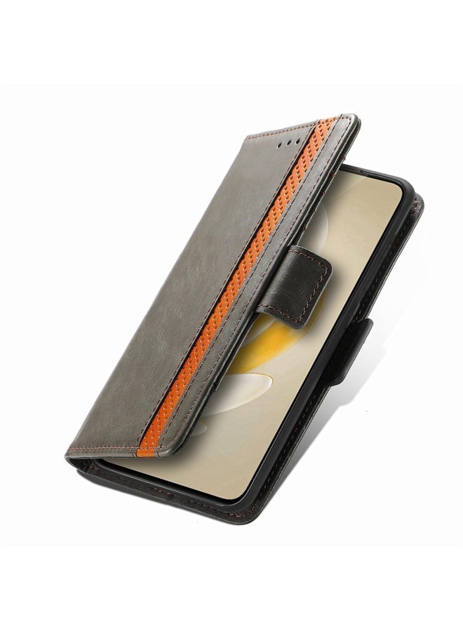 Case Cover For vivo iQOO 12 5G CaseNeo Splicing Dual Magnetic Buckle Leather Phone Case(Gray)