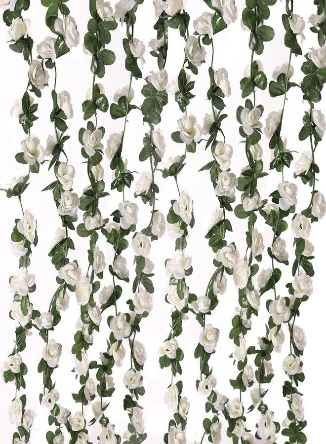 WEISPARK Fake Flowers - 10pcs 82 FT Artificial Rose Vine Flower Plants Hanging Rose Ivy for Home Hotel Office Wedding Party Garden Craft Art Décor - Image 1