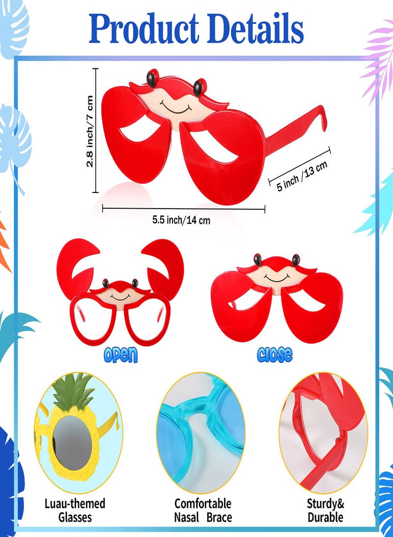SYOSI Luau Party Sunglasses, 12 Pairs Funny Hawaiian Glasses, Hawaiian Glasses for Summer Pool Beach Party Decorations, Beach Themed Party Favor, Photo Booth Props Beach Themed for Adults Kids - Image 4