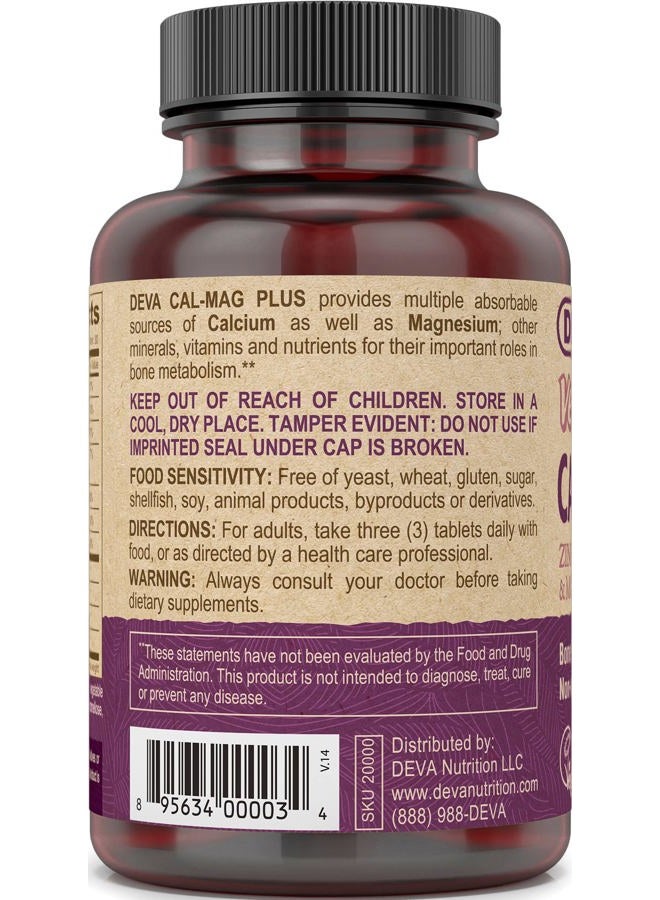 Deva Vegan Vitamins Calcium Magnesium Plus Lets 90 TAB - Image 2
