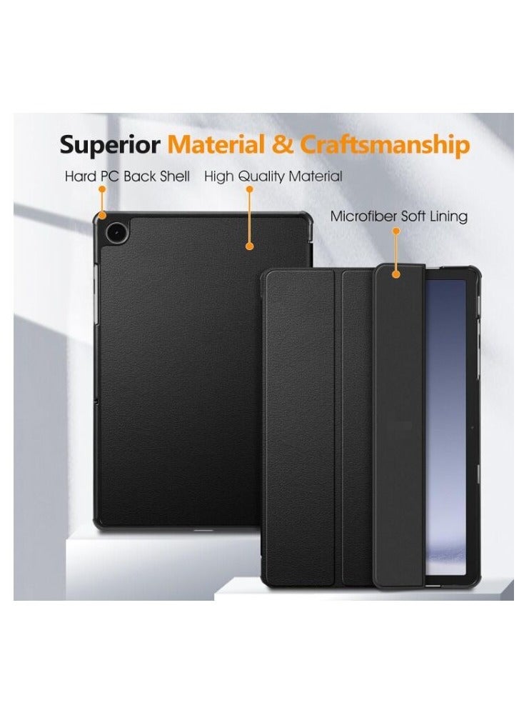 Beauenty Samsung Galaxy Tab A9 Plus 11 Inch 2023 Model with Pencil Holder Slim Tablet Cover with Soft Back Auto Wake Sleep Function Black - Image 1