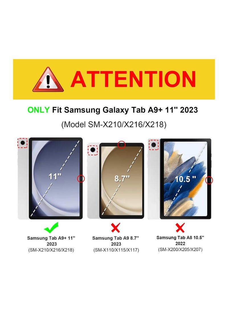 Beauenty Samsung Galaxy Tab A9 Plus 11 Inch 2023 Model with Pencil Holder Slim Tablet Cover with Soft Back Auto Wake Sleep Function Black - Image 2