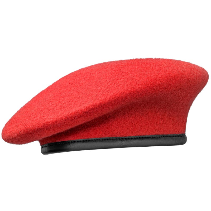 Gajaous British Military Berets with Leather Sweatband Adjustbale Army Wool Beret for Men WomenRed - Image 2