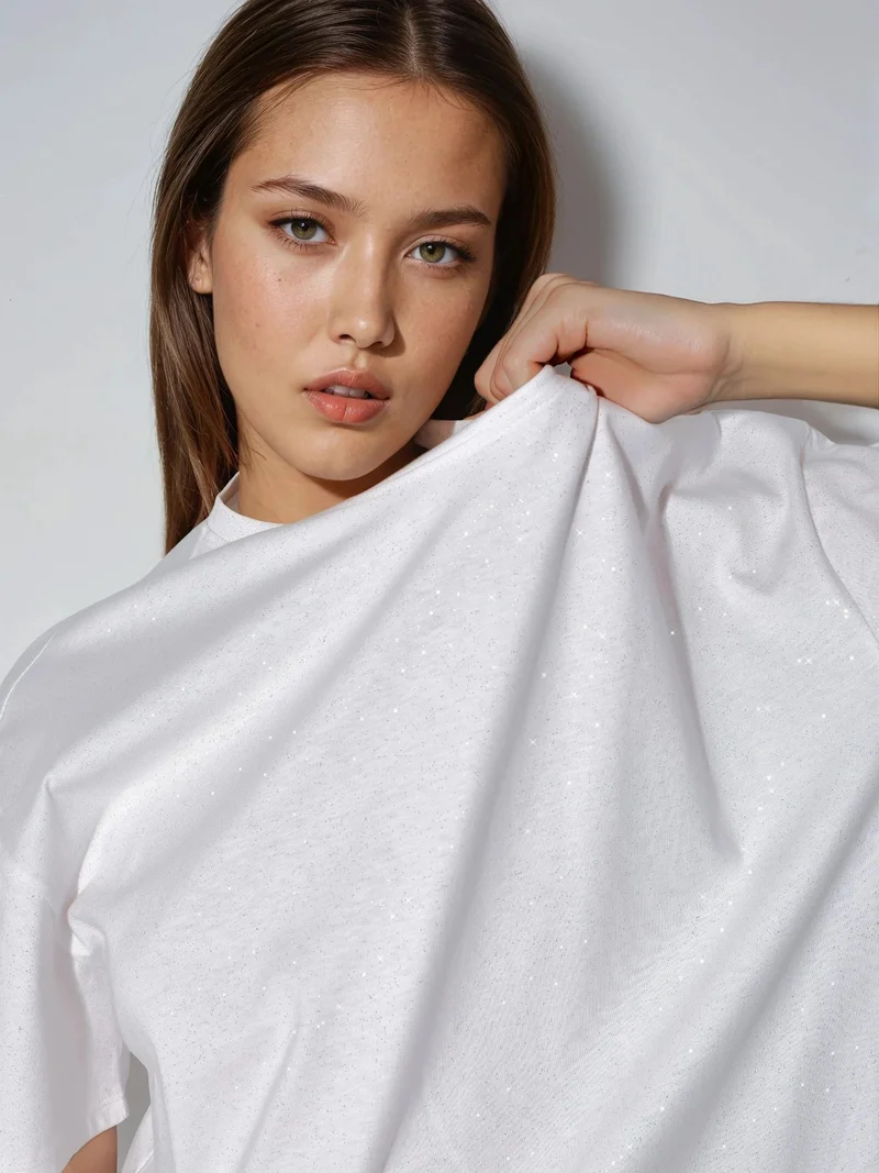 Busem BUSEM Sequin Crew Neck Short Sleeve T-Shirt