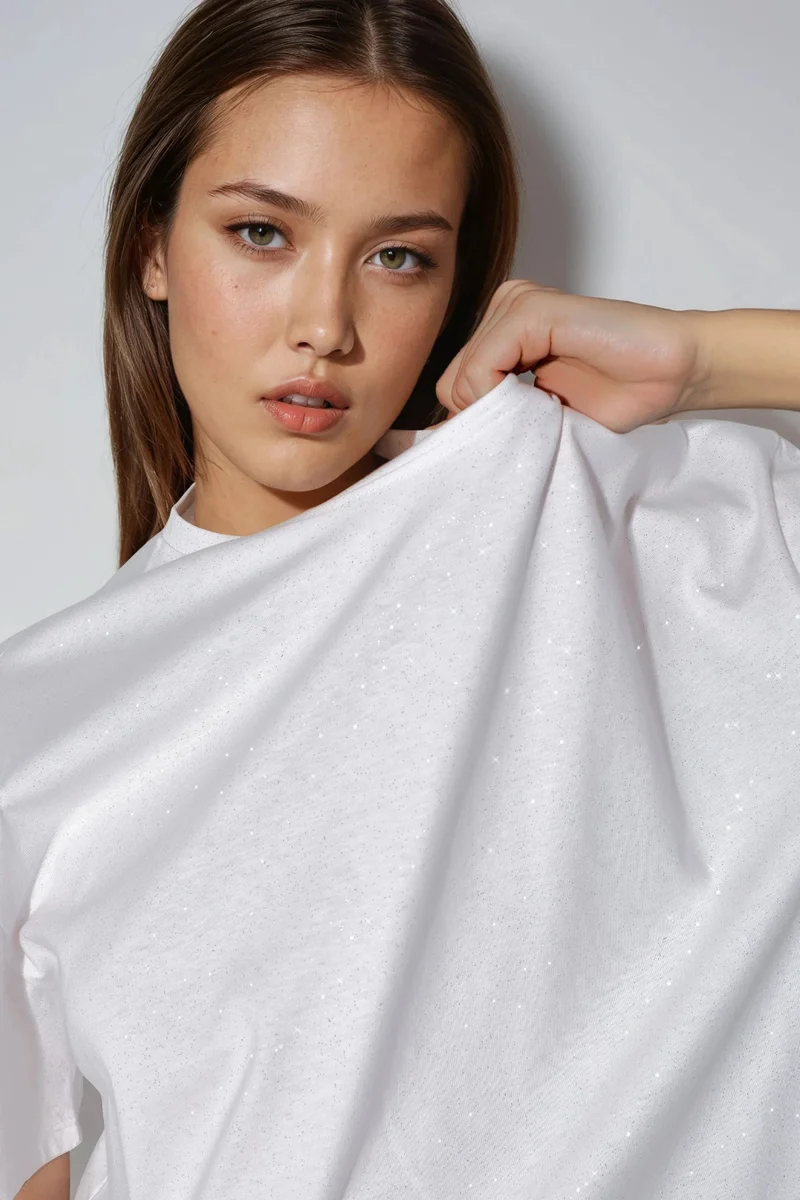 Busem BUSEM Sequin Crew Neck Short Sleeve T-Shirt