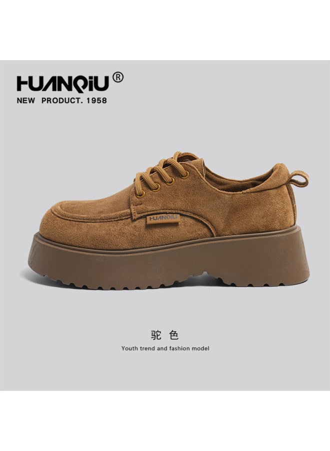 Global Retro Thick-soled Birkenstock Shoes For Women In Autum  New Versatile Niche Derby Shoes Trendyy Lace-up Shoes