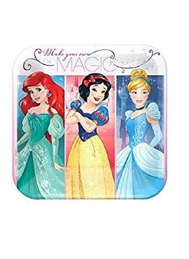 Unique حزمة مستلزمات حفلة الأميرة لـ 16 تشمل أطباق كعكة الحلوى، أطباق الغداء، مناديل، غطاء طاولة، ملصقات - Image 3