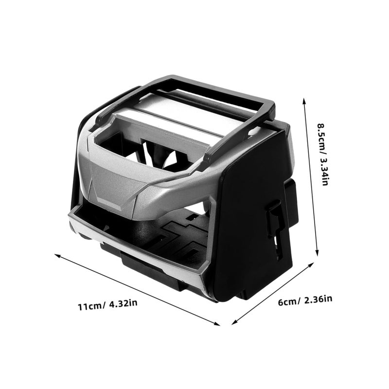 Silver Expandable Car Cup Holder Auto Vent Mount Sturdy Plastic Drink Organizer - Image 3