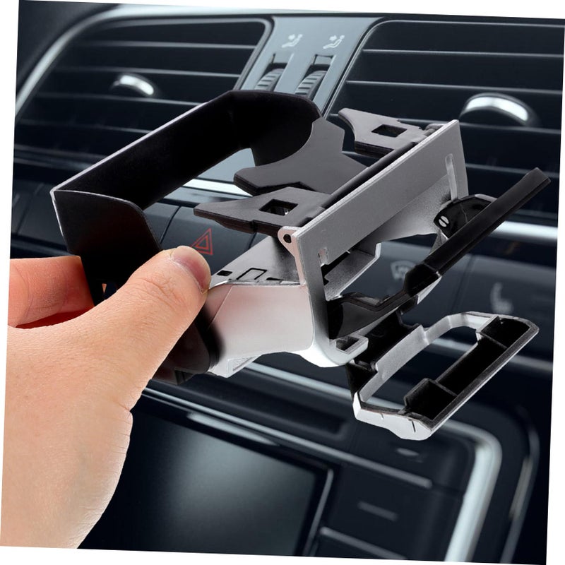 Silver Expandable Car Cup Holder Auto Vent Mount Sturdy Plastic Drink Organizer - Image 5