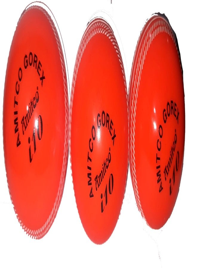 فلاش كرة مطاطية صناعية فلاش i10 لتدريب الكريكيت (حجم عادي، برتقالي، عبوة من 3 كرات) - Image 5