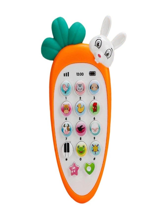 VGRASSP Radish Style Cute Rabbit Face Pretend Play Cell Phone Toy for Kids, Toddlers with Music, Ringtones, Lights - Birthday Party Favors and Gifts for Girls (Orange) - Image 5