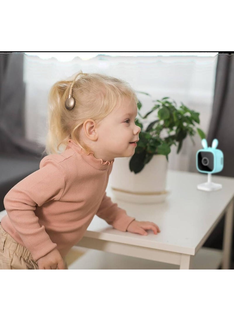Promage Connect Baby Camera Monitor, 3MP Full HD, Two-Way Audio, IR Night Vision, Motion Detection, Cry Detection, Lullabies, Wi-Fi & Bluetooth, 256GB TF/Cloud Storage, Baby Pink | PC-B233-WF
