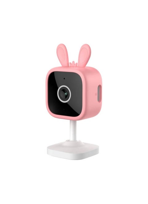 Promage Connect Baby Camera Monitor, 3MP Full HD, Two-Way Audio, IR Night Vision, Motion Detection, Cry Detection, Lullabies, Wi-Fi & Bluetooth, 256GB TF/Cloud Storage, Baby Pink | PC-B233-WF