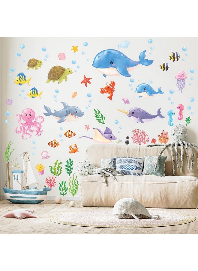 Ds12-8081 Under The Sea Wall Stickers Ocean Fish Seaweed Decals Sea Turtle Jellyfish Removable For Kids Baby Bedroom Nursery Living Room Art Home Décor Bathroom Decoration Beach Seagrass - pzsku/Z2776D73683FFCFDB96C2Z/45/_/1735214127/7db18403-a891-4d37-ac67-ebe914eba32f