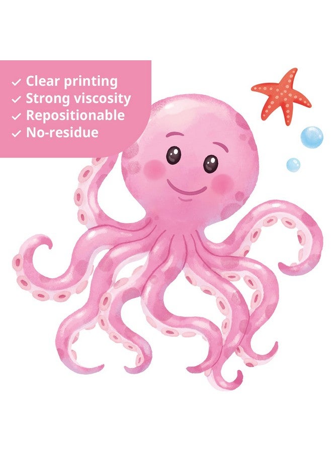 Decowall Ds12-8081 Under The Sea Wall Stickers Ocean Fish Seaweed Decals Sea Turtle Jellyfish Removable For Kids Baby Bedroom Nursery Living Room Art Home Décor Bathroom Decoration Beach Seagrass - Image 4