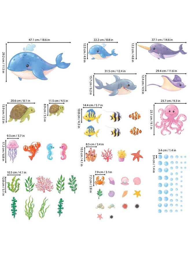 Ds12-8081 Under The Sea Wall Stickers Ocean Fish Seaweed Decals Sea Turtle Jellyfish Removable For Kids Baby Bedroom Nursery Living Room Art Home Décor Bathroom Decoration Beach Seagrass - pzsku/Z2776D73683FFCFDB96C2Z/45/_/1735214283/65dca462-a4a7-4ee9-973d-66fe3a5c249c