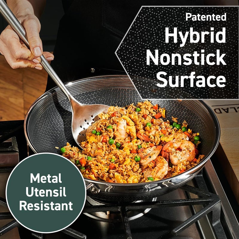 HexClad Hybrid Nonstick 12-Inch Wok, Stay-Cool Handle, Dishwasher and Oven Safe, Compatible with All Cooktops, Induction Ready - Image 4