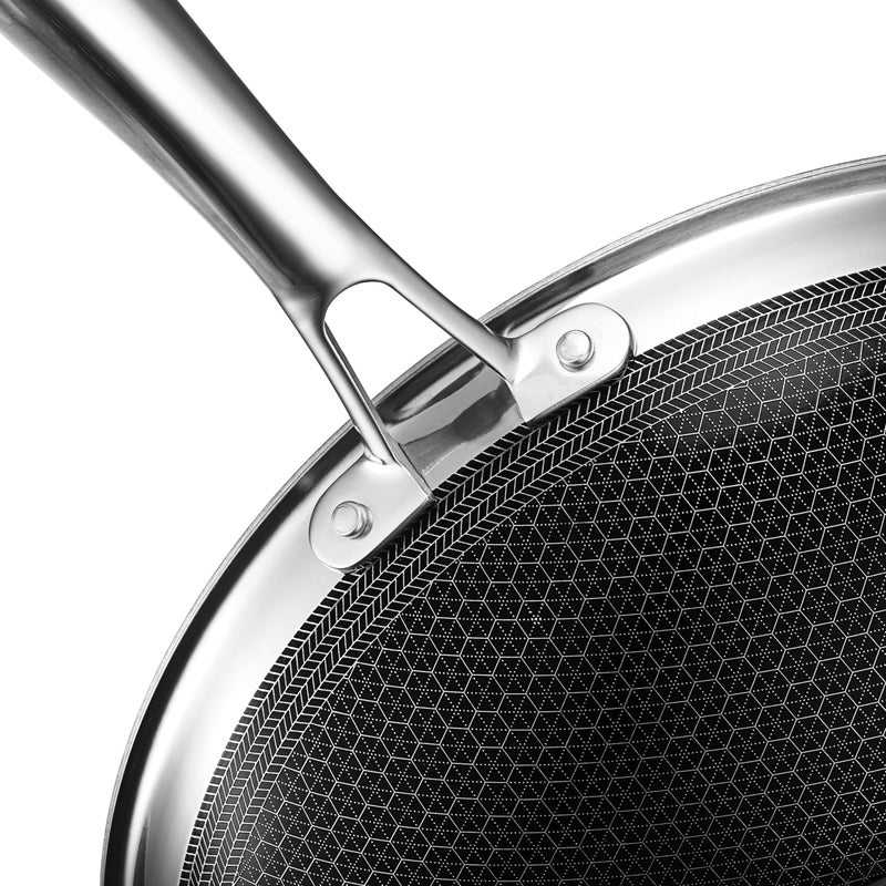 HexClad Hybrid Nonstick 12-Inch Wok, Stay-Cool Handle, Dishwasher and Oven Safe, Compatible with All Cooktops, Induction Ready - Image 3