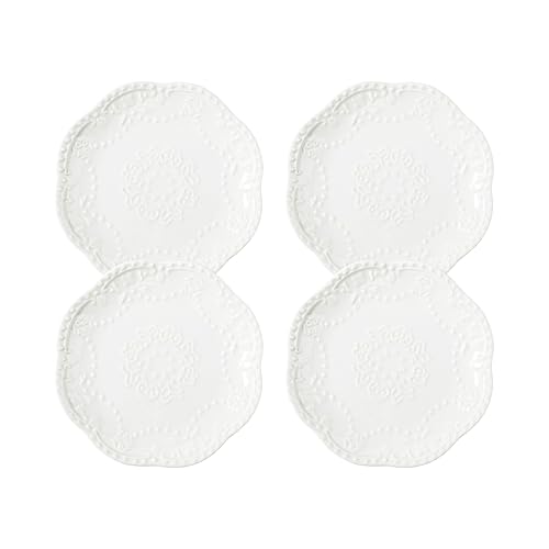 SHIDACHENG White Small Dessert Plates Set of 4,Ceramic Dinner Plates 6 Inch for Appetizer, Fruits, Cake, Salad,Microwave Safe,Christmas Gift - Image 4
