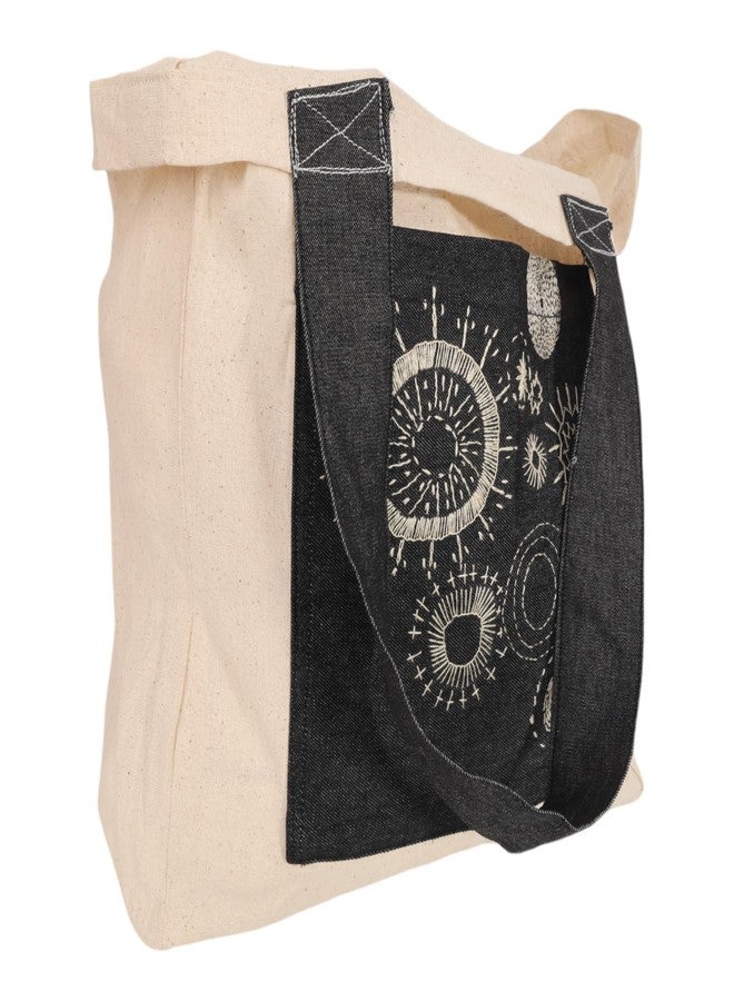INDHA Floral Embroidered Cotton Bag - A Chic and Eco-Friendly Tote for Everyday Style, Shopping, and Casual Outings - Image 3