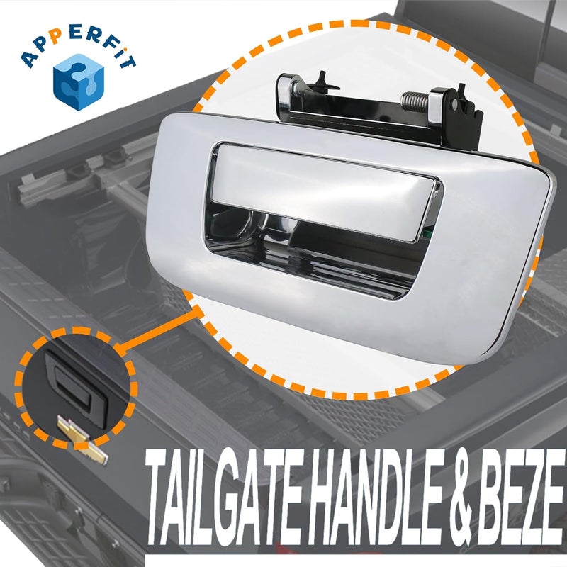 APPERFiT Chrome Tailgate Handle Latch with Bezel Cover - Image 4