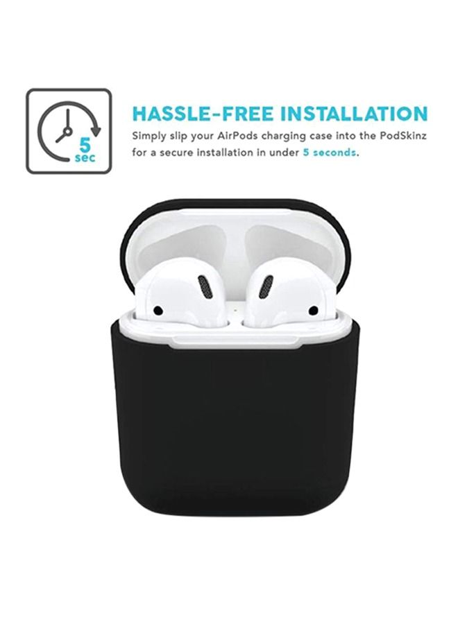 شيزي غطاء حماية واقٍ من السيليكون الناعم لأجهزة Apple AirPods ، أسود - Image 4