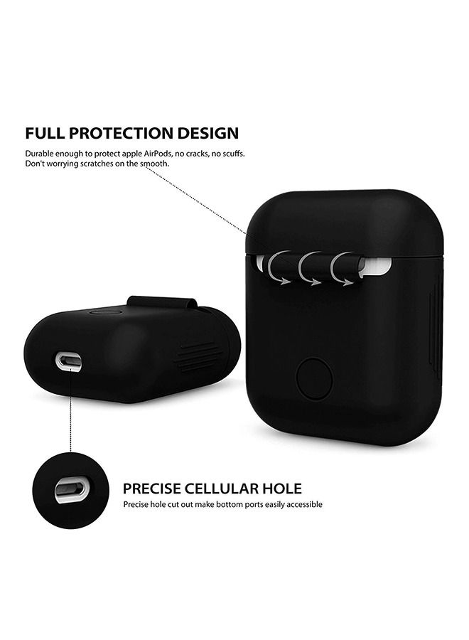 شيزي غطاء حماية واقٍ من السيليكون الناعم لأجهزة Apple AirPods ، أسود - Image 5