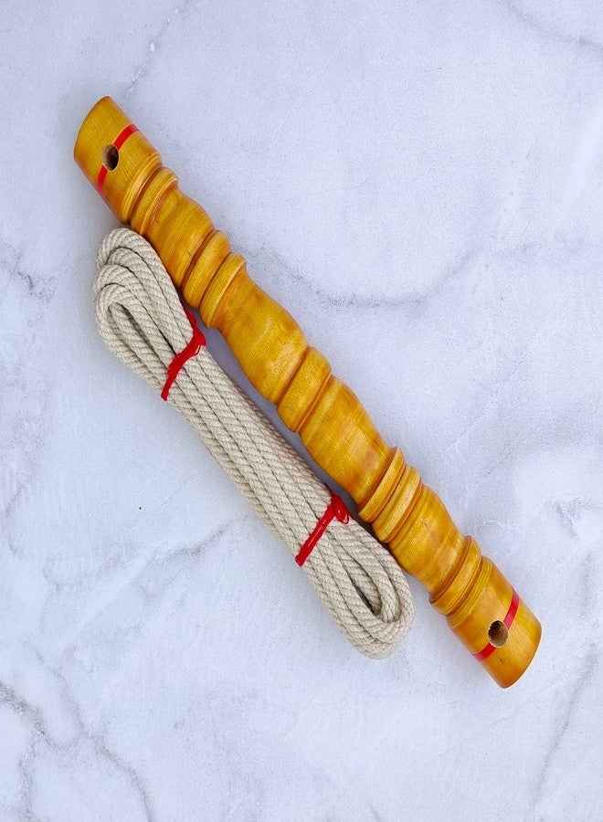 Pyengora® Thottil for New Born Baby | Cradle Swing Stick with Rope, Honey Color, Traditional Wooden Jhula - Image 1