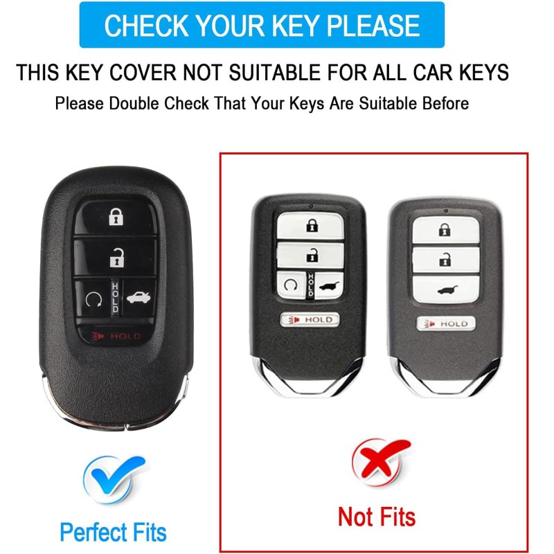 QBUC for Honda Key fob Cover with Keychain,Car Key Case Protector Compatible with Honda Accord Civic HRV CRV Pilot 5 Buttons Smart Remote Key (purple) - Image 2