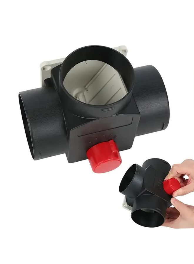 Black 5 Position Adjustable 75mm T Shaped Elbow Duct Valve Connector For Diesel Air Heater - Image 5