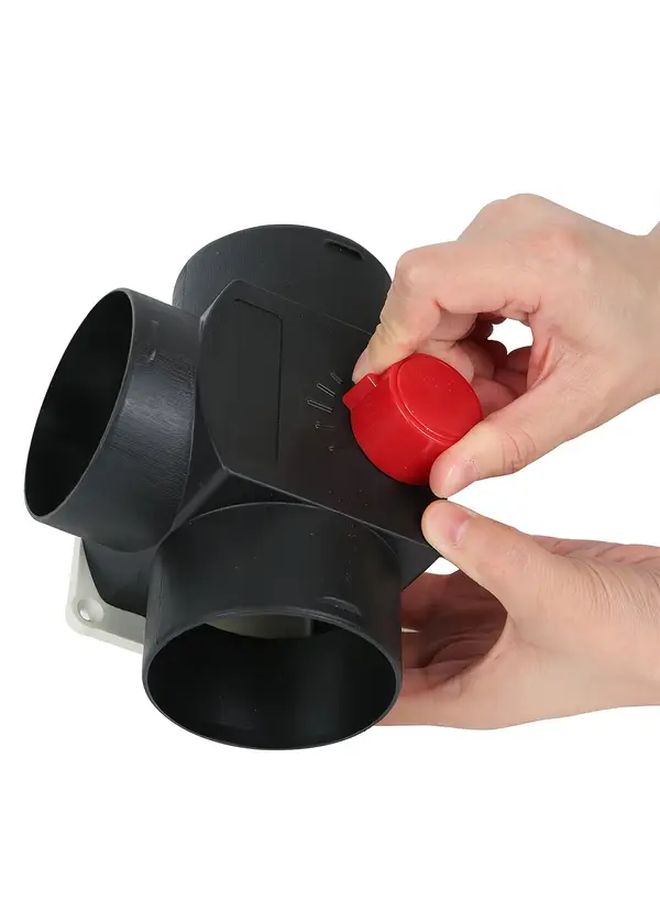 Black 5 Position Adjustable 75mm T Shaped Elbow Duct Valve Connector For Diesel Air Heater - Image 4