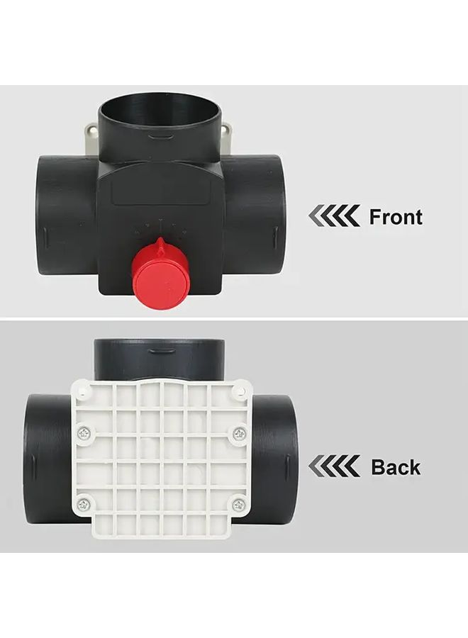 Black 5 Position Adjustable 75mm T Shaped Elbow Duct Valve Connector For Diesel Air Heater - Image 3