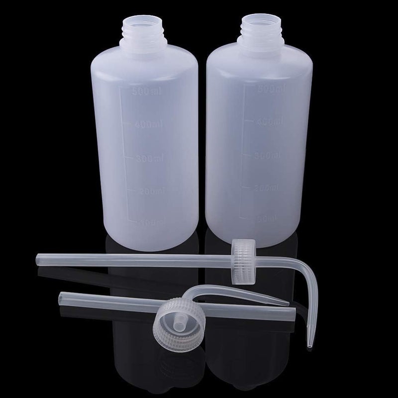 Hatonseyan Wash Bottle - 2pcs 500ml/17oz Safety Wash Bottle Watering Tools, Economy Plastic Squeeze Bottle for Medical Label Green Soap Cleaning Washing Bottle - Image 5