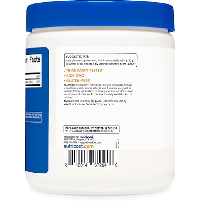 Nutricost Magnesium Malate Powder (300g) - 420mg of Magnesium Per Serving - Non-GMO, Gluten Free - Image 4