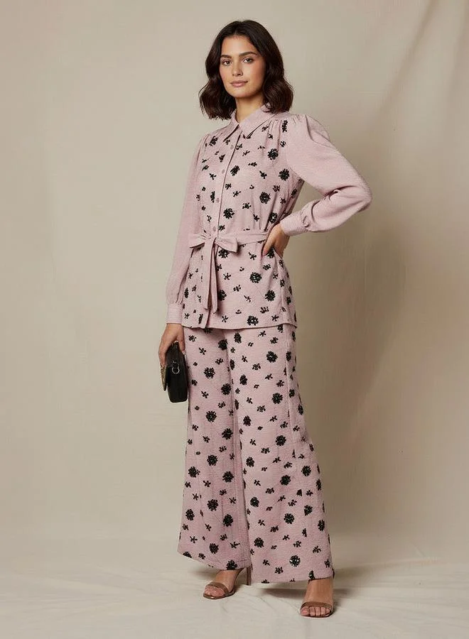 Splash FAV Belted Shirt with Sequins