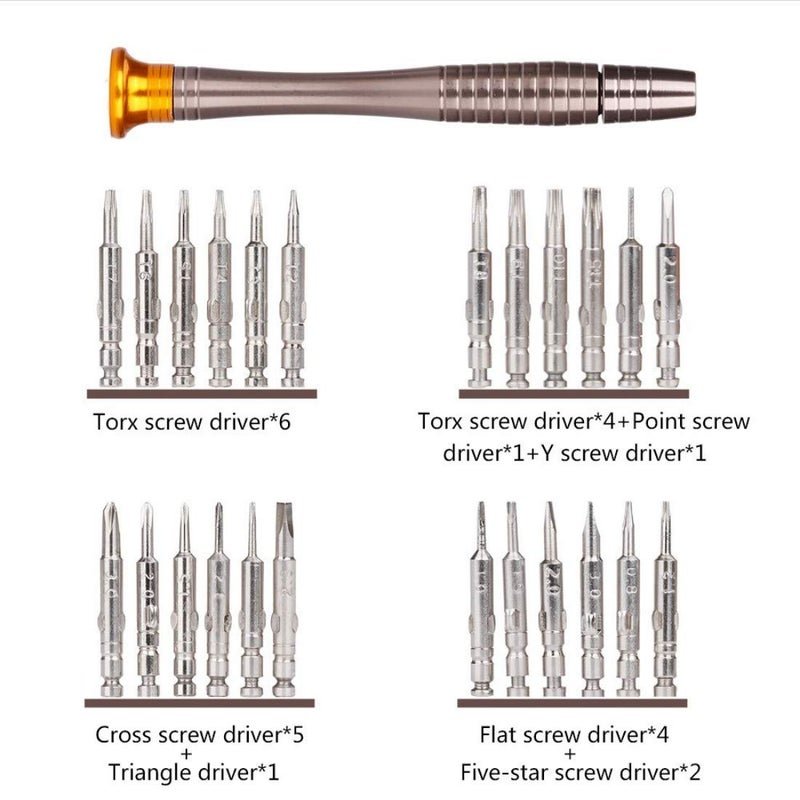 DIY Crafts DIY Crafts 25 in 1 Precision Screwdriver Set Multi Pocket Torx Cell Phone Laptop Mini Electronic Opening for PC Camera Tablet Portable Wallet Repairing (Black 12, Silver) HBIN  - Image 2