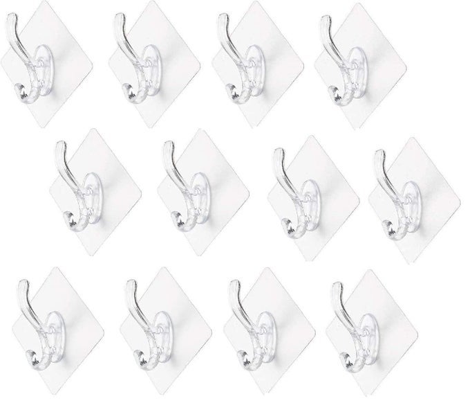 HOOK CROSS 7 X 712PCS SELF ADHESIVE WALL HOOKS KEY HOLDER WALL HAT HANGER HOOK CLEAR TOWEL HOOKS FOR BATHROOMS KITCHEN WATERPROOF AND OIL PROOF NAIL FREE