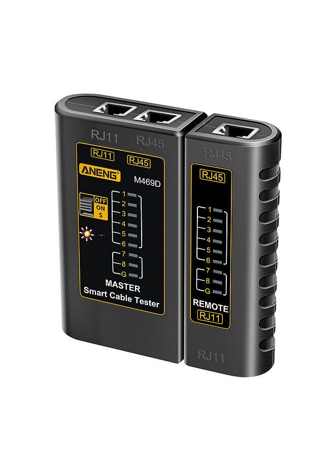 ANENG - ANENG M469D Network Cable Tester Pairing Instrument for RJ11 RJ45 Telephone Lines with LED Indicator, On-off Checking/ Shielded Network Cable/ Long-distance Testing - Image 1