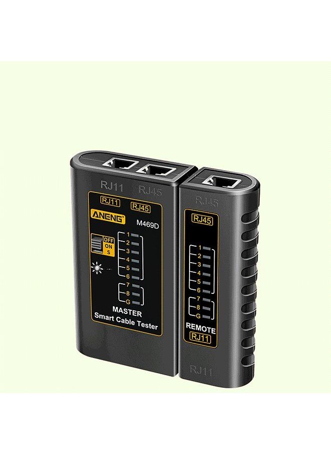 ANENG - ANENG M469D Network Cable Tester Pairing Instrument for RJ11 RJ45 Telephone Lines with LED Indicator, On-off Checking/ Shielded Network Cable/ Long-distance Testing - Image 1