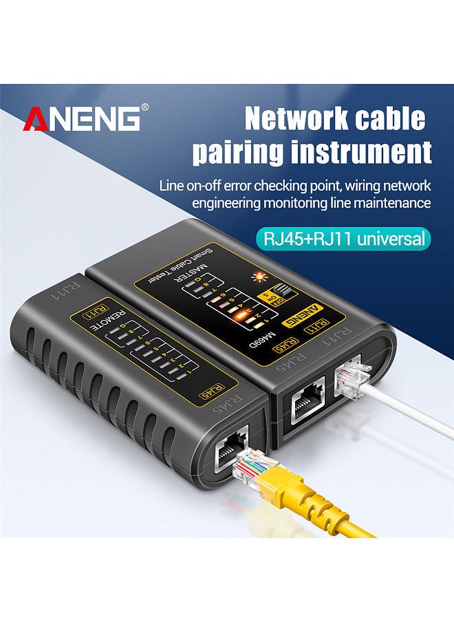 ANENG - ANENG M469D Network Cable Tester Pairing Instrument for RJ11 RJ45 Telephone Lines with LED Indicator, On-off Checking/ Shielded Network Cable/ Long-distance Testing - Image 1