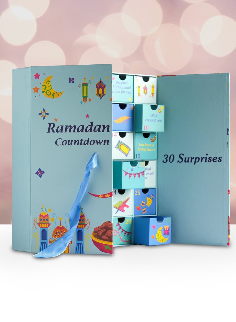 HilalFul Advent Ramadan Mubarak Countdown Calendar for Kids | 30 Days of Surprises | Islamic Themed Countdown with Fillable Drawers | Fun Family Activity for Ramadan Bonding | Cardboard Design - Image 5