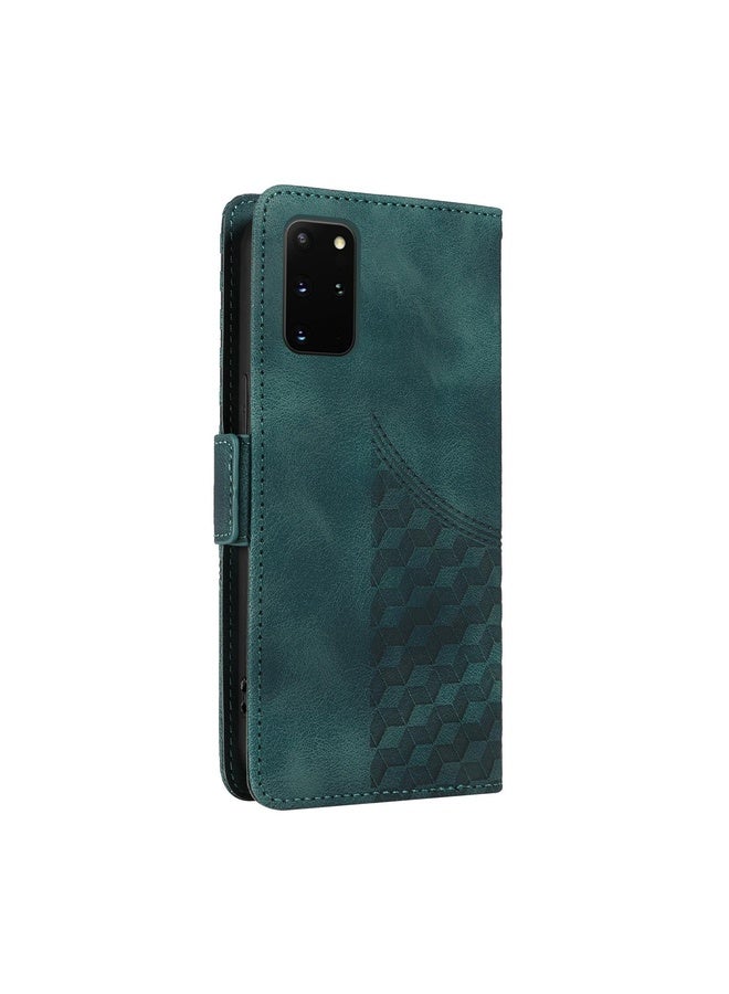 Case Cover For Samsung Galaxy S20 Embossed Rhombus Starry Leather Phone Case(Green)