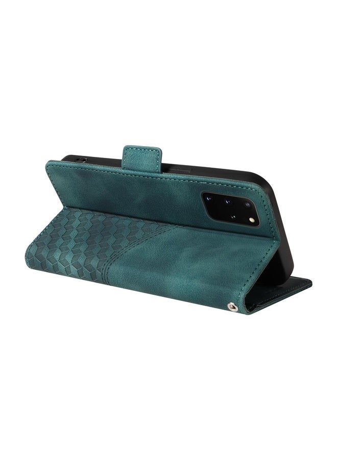 Case Cover For Samsung Galaxy S20 Embossed Rhombus Starry Leather Phone Case(Green)