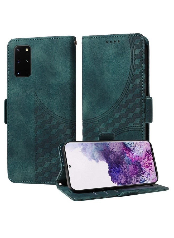 Case Cover For Samsung Galaxy S20 Embossed Rhombus Starry Leather Phone Case(Green)