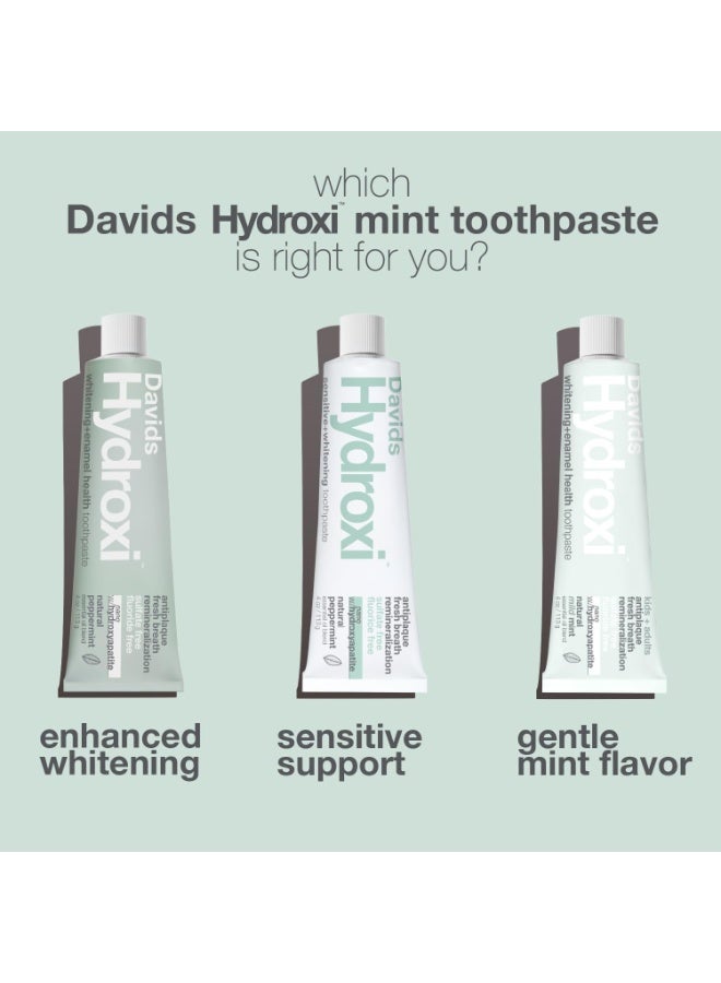 Davids Hydroxi Fluoride Free Nano Hydroxyapatite Toothpaste for Remineralizing Enamel & Sensitive Relief, Whitening, Antiplaque, SLS Free, Natural Peppermint, 4 oz, Made in USA - Image 5